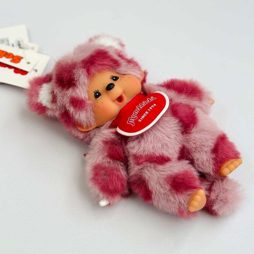 カスタム モンチッチSSキーチェーン ヒョウ柄（ピンク)