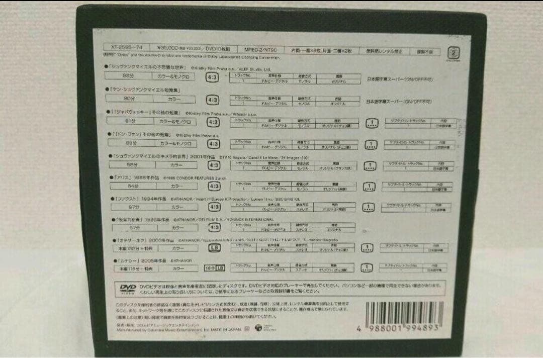 ヤン・シュヴァンクマイエル コンプリートボックス 10枚組 1000セット限定