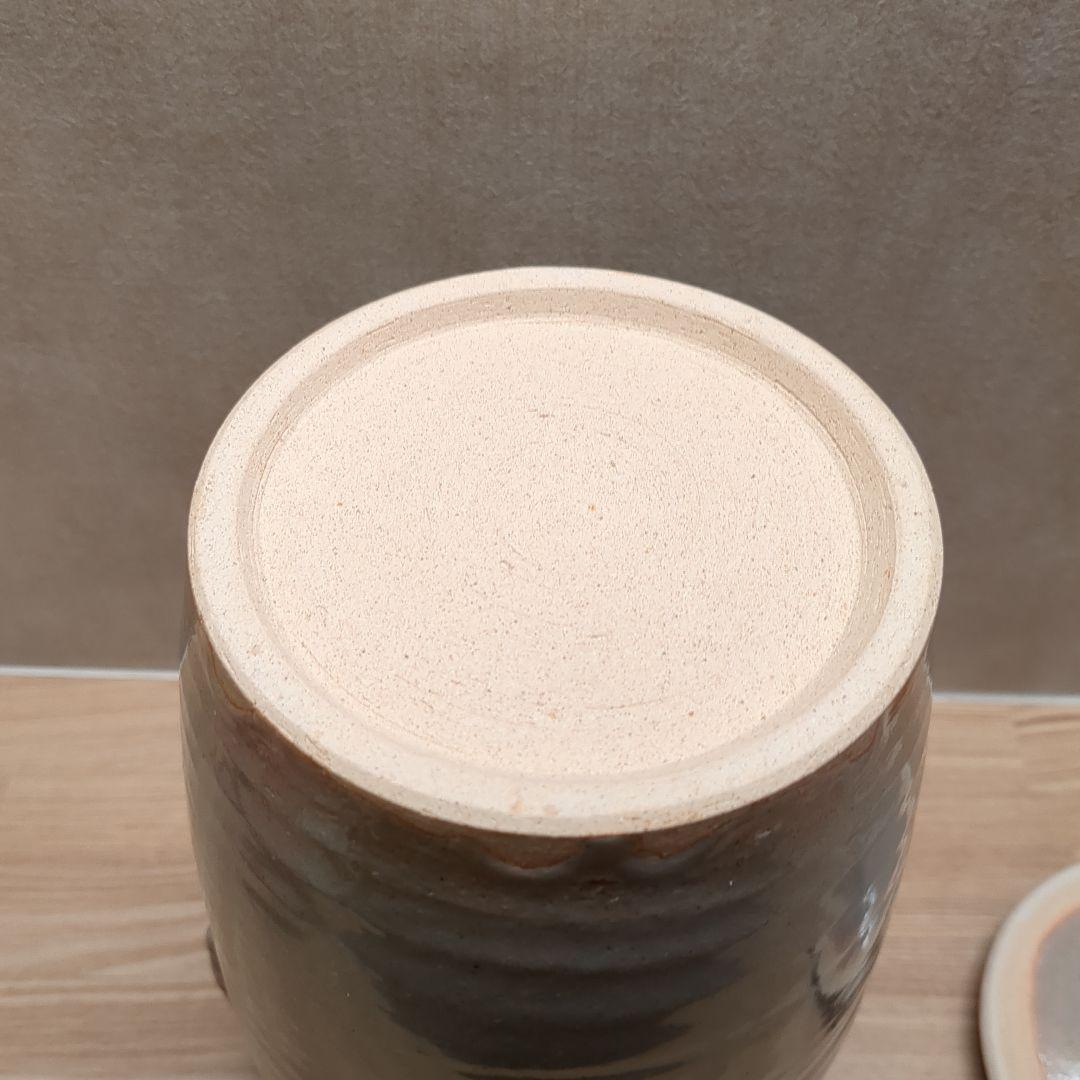 茶道具 水指 細水指 京焼 落雁の図 耳付き 中村与平 紙箱入り