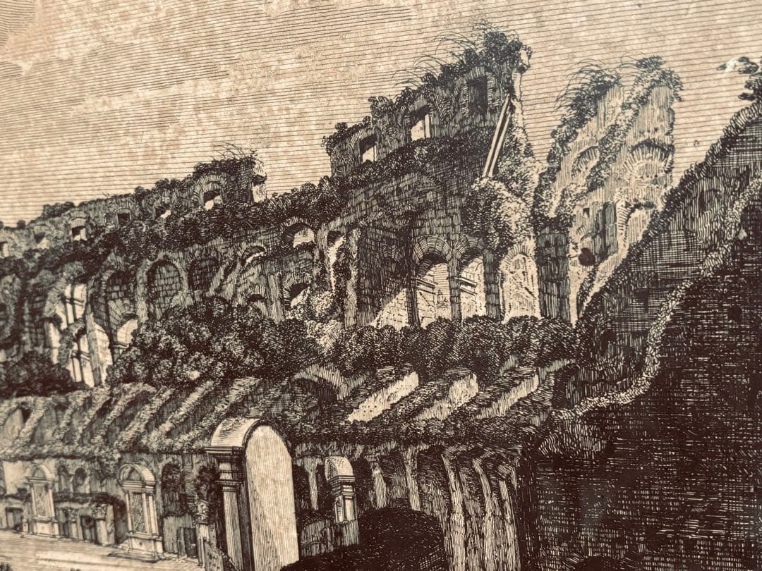 ローマのコロッセオ 額装済み1823年ピラネージ画廊