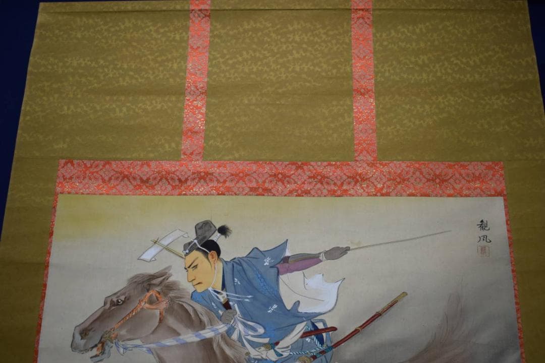 真作/観風/親鸞聖人/神鹿/春日明神/岡崎/能舞図/大幅/布袋屋掛軸HK-77