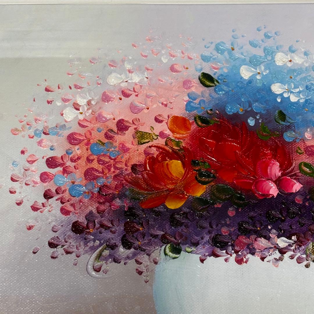 中龍子　油絵　額装　絵画　花　静止画　美術品