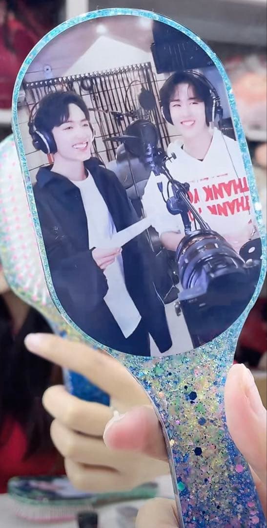 王一博 肖戦 超大レジンエアークッション付きヘアブラシ　4点セット❣️確認用105