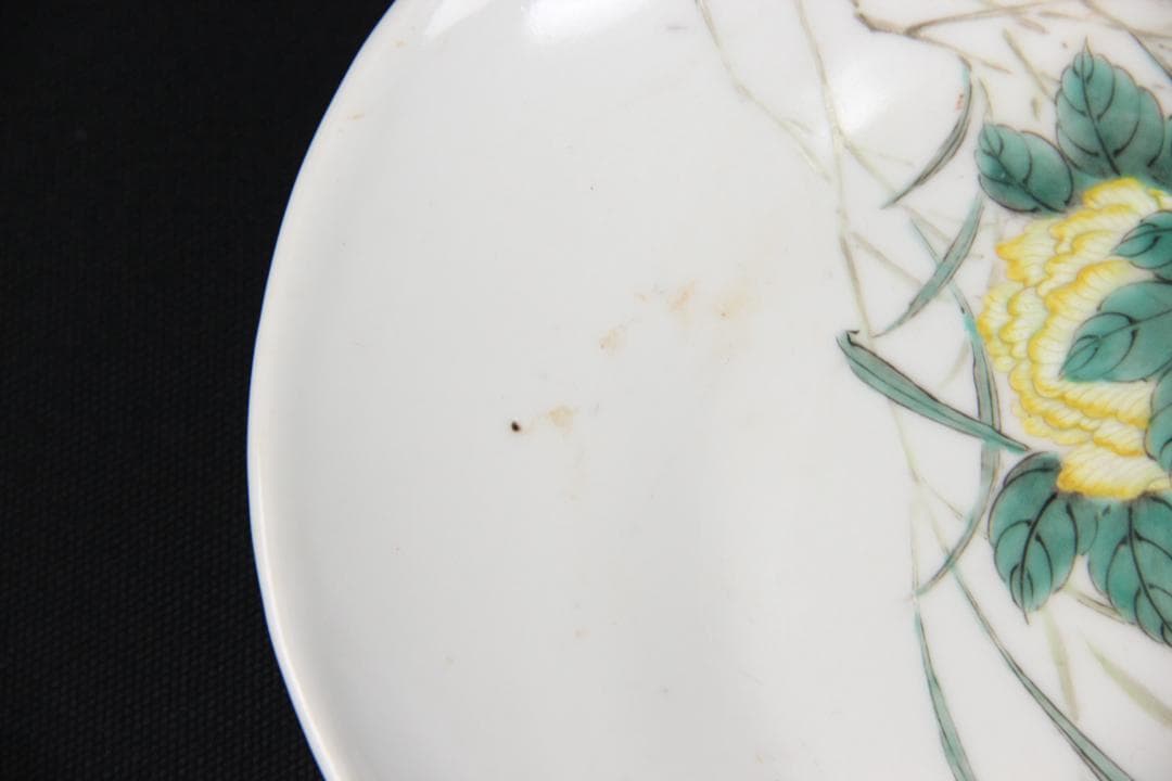 中国　粉彩錦江秋色図　牡丹水鳥文皿　畢伯濤作款　清　民国期　景徳鎮窯　Eo5-5