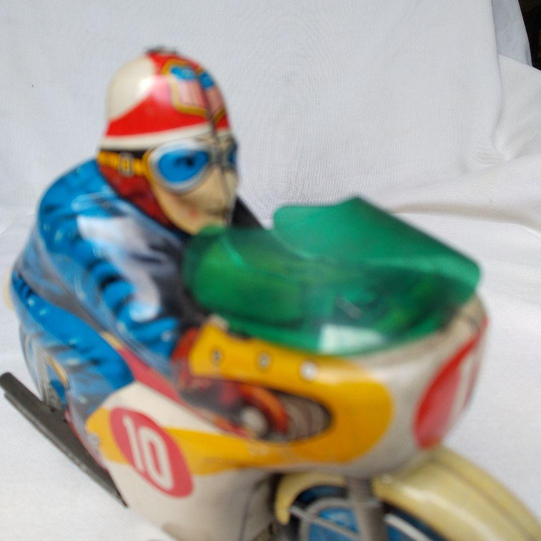 オートバイ ブリキ レーサー No.10 バイク レトロ ビンテージ 古い 玩具