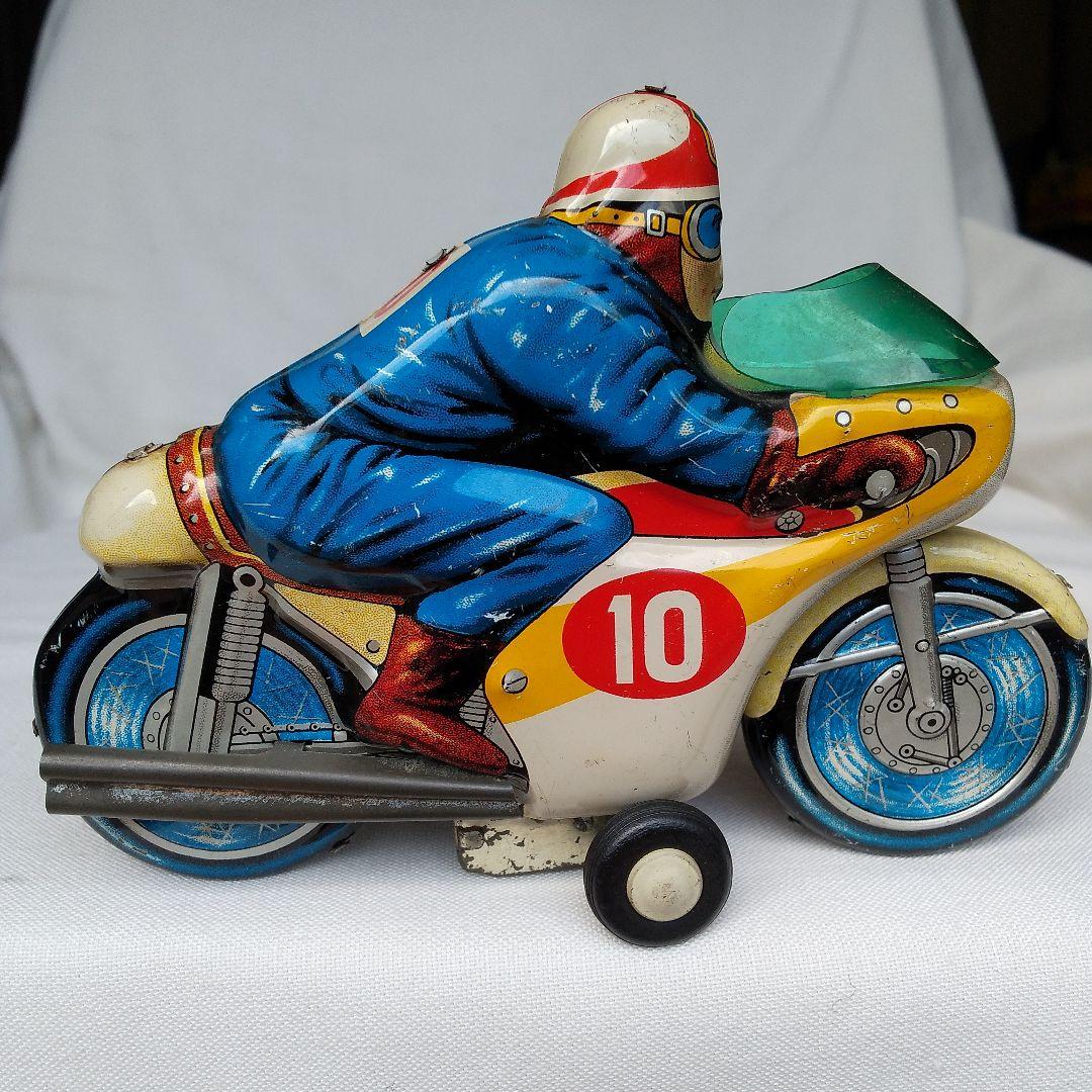 オートバイ ブリキ レーサー No.10 バイク レトロ ビンテージ 古い 玩具