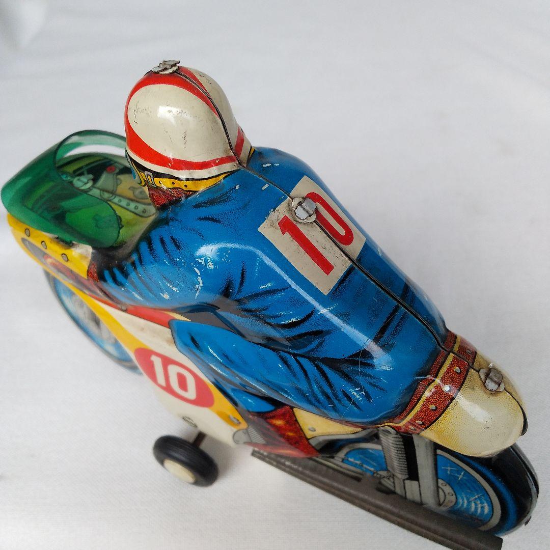 オートバイ ブリキ レーサー No.10 バイク レトロ ビンテージ 古い 玩具