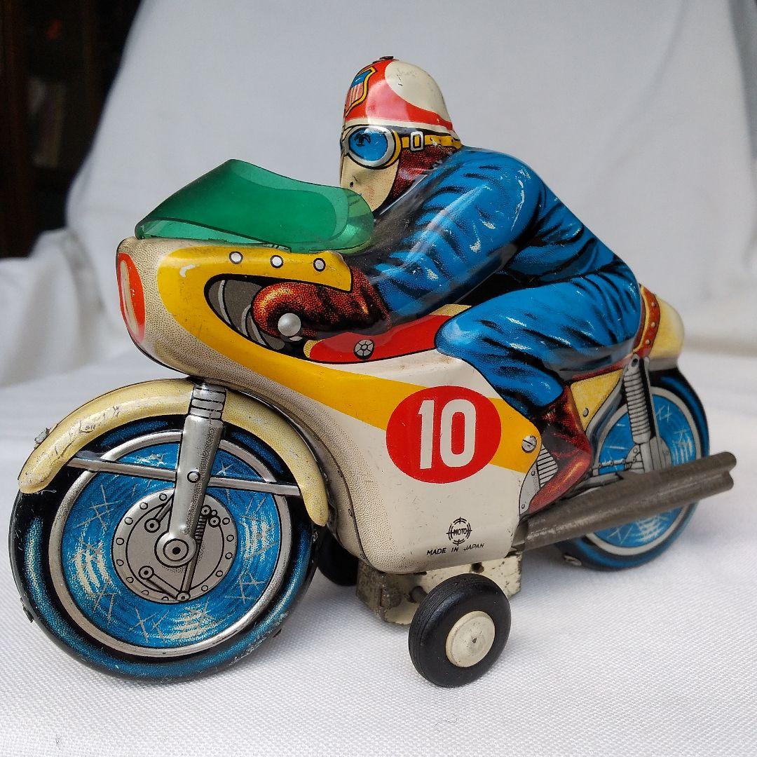 オートバイ ブリキ レーサー No.10 バイク レトロ ビンテージ 古い 玩具