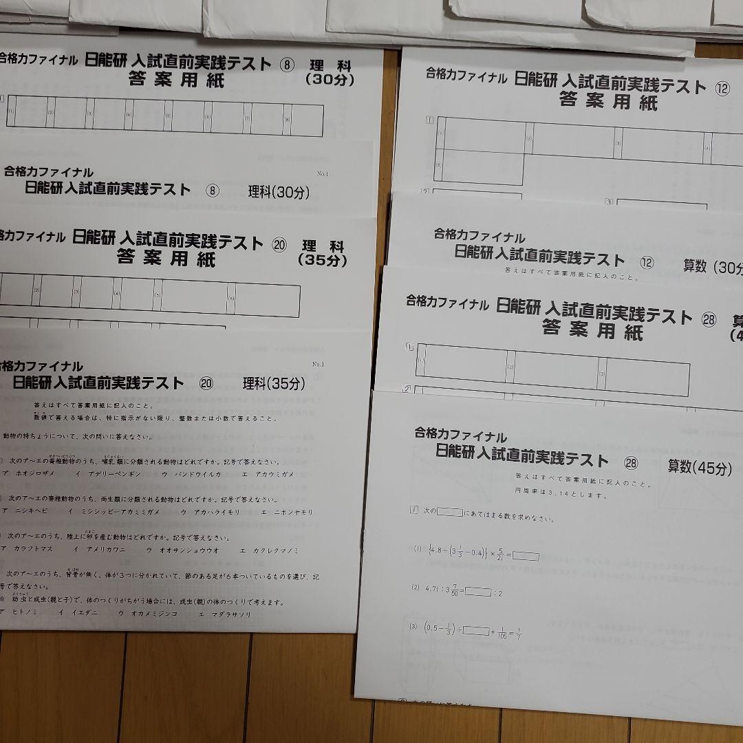 2024年　日能研　6年生　テスト　1年分　全国模試　育成テスト