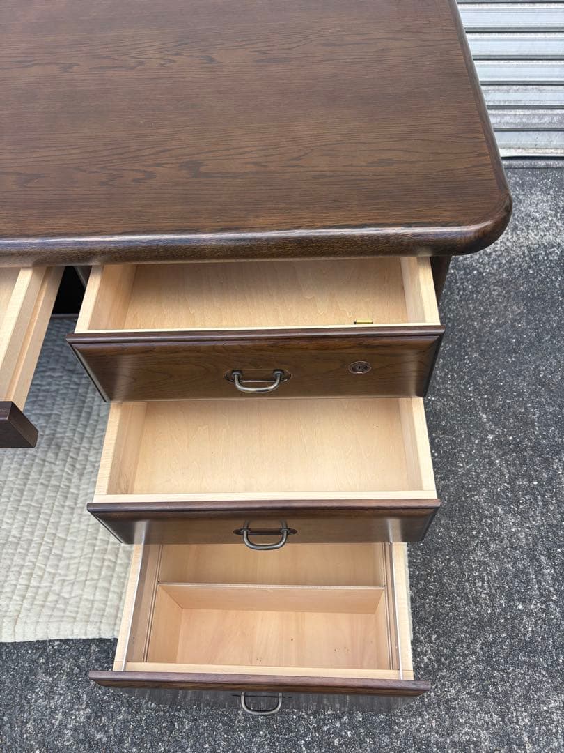 Karimoku カリモク 書斎机 デスク 片袖机 勉強机 木製 ブラウン