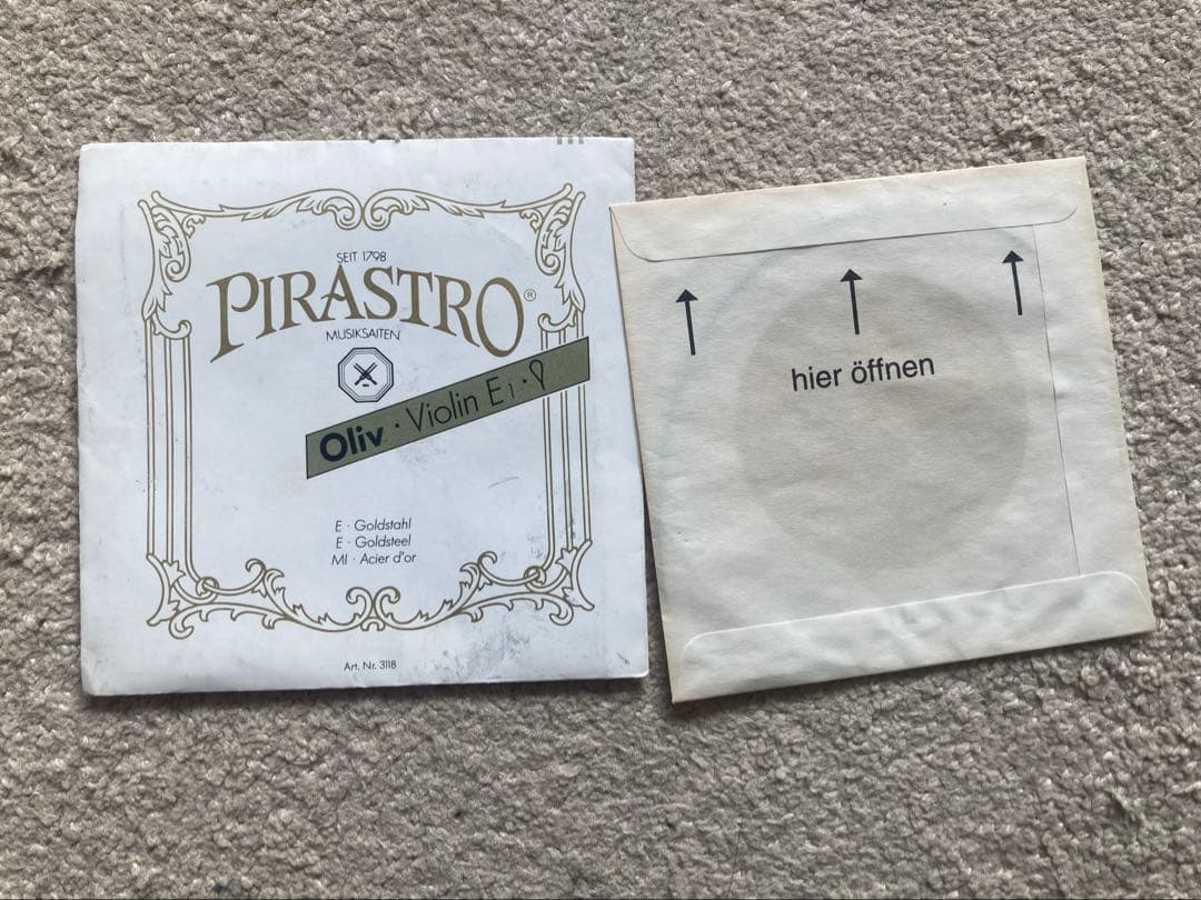 ヴァイオリン弦 オリーブセット 未使用品 Pirastro Oliv