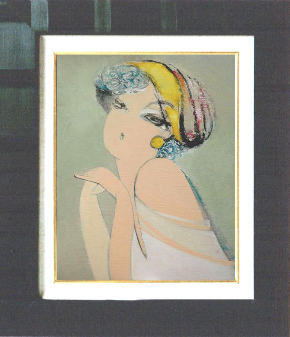 油絵 菅家令子 絵 絵画 インテリア F6-082811 人物 人物 女性像