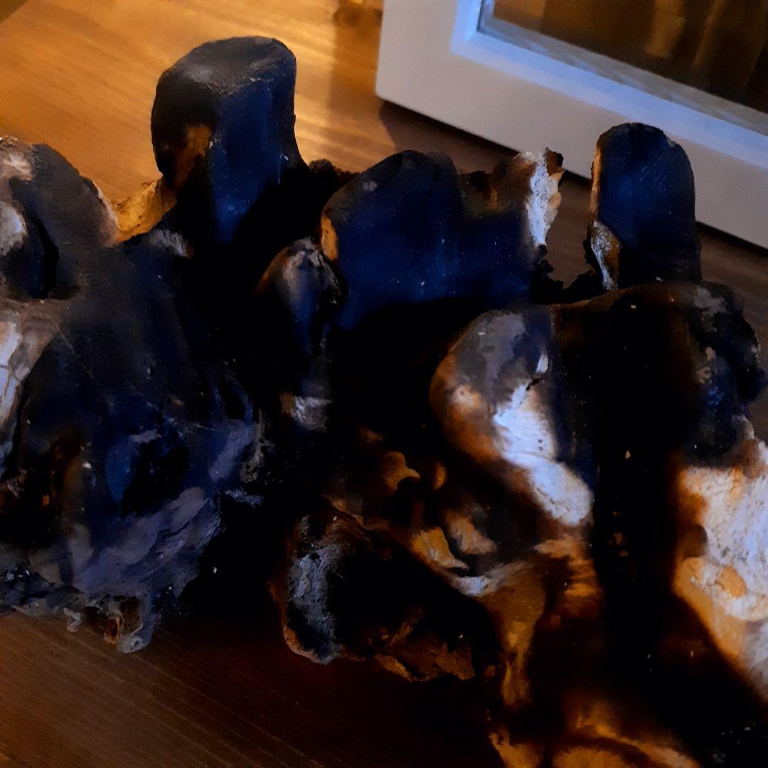 輸入雑貨　バリ島　手吹きガラスアート　オブジェ　天然木仕様　ハンドメイド