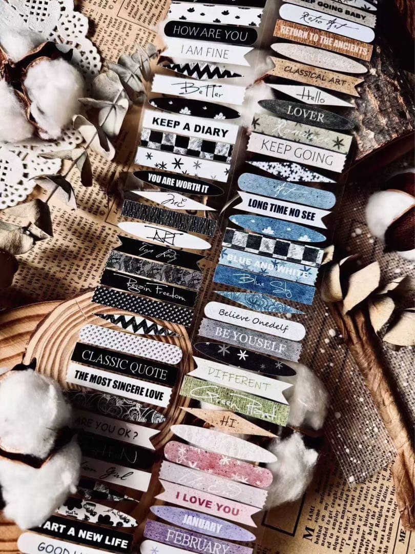 ⭐️SALE⭐️霖蓝汐原创手账《拼贴字条》海外マスキングテープ　マステ 【2243】