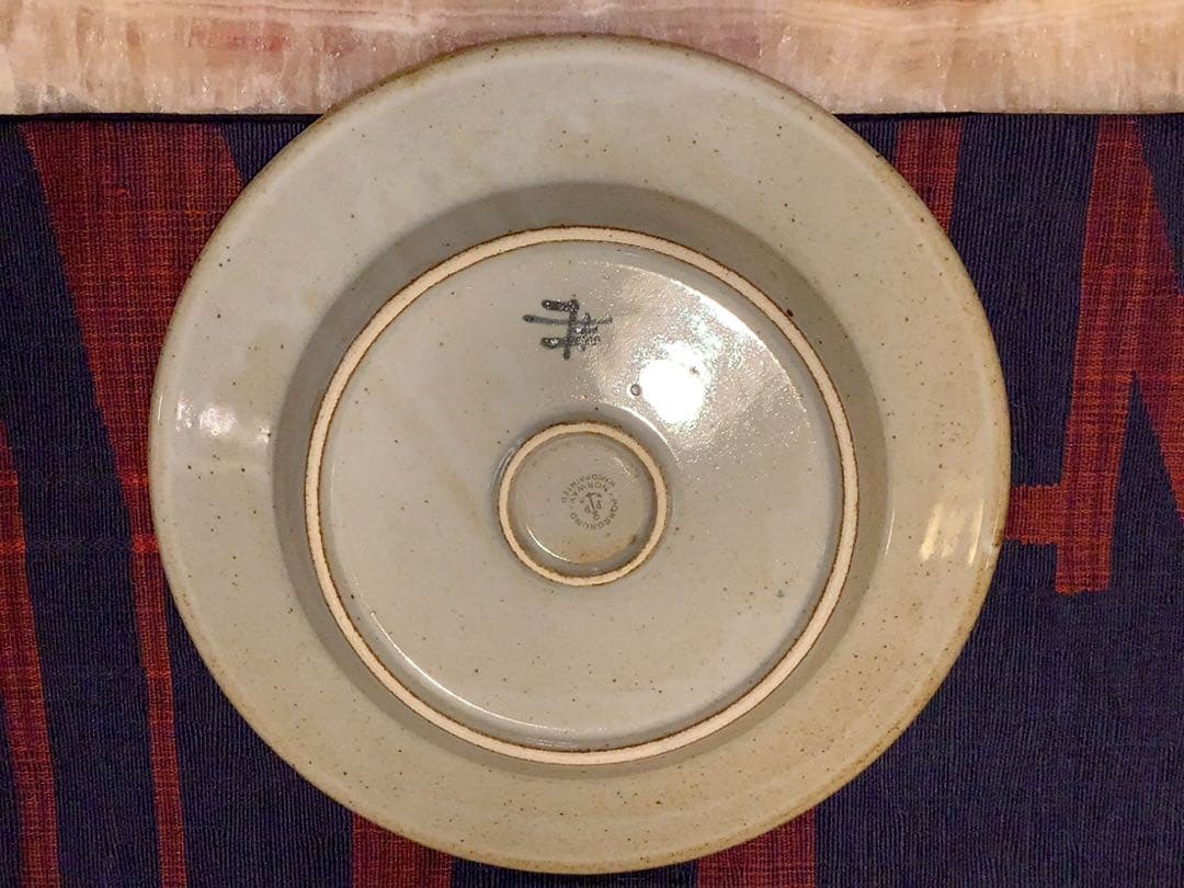 ノルウェー王室御用達Porsgrund、特製大皿(小鳥柄デザイン)、ヴィンテージ