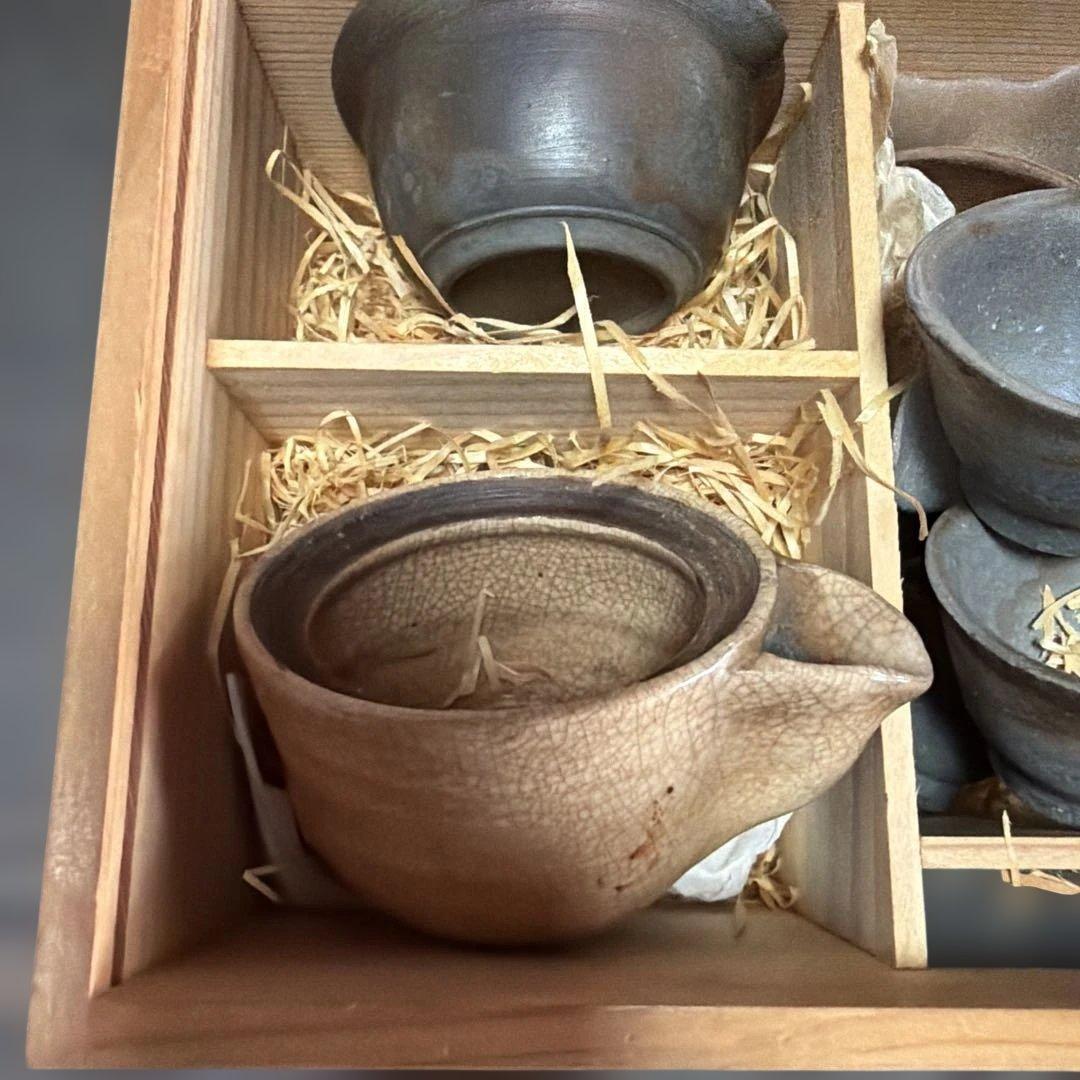 陶器セット 茶碗 急須 湯呑み 木箱入り