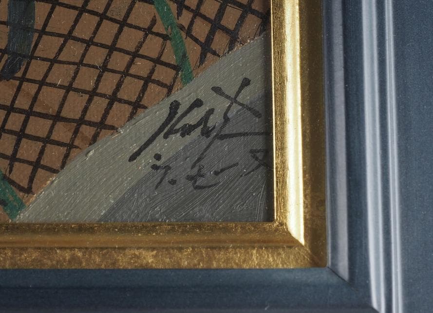 真作 丸山勝三 肉筆 油彩 F6号 額装品 高島屋