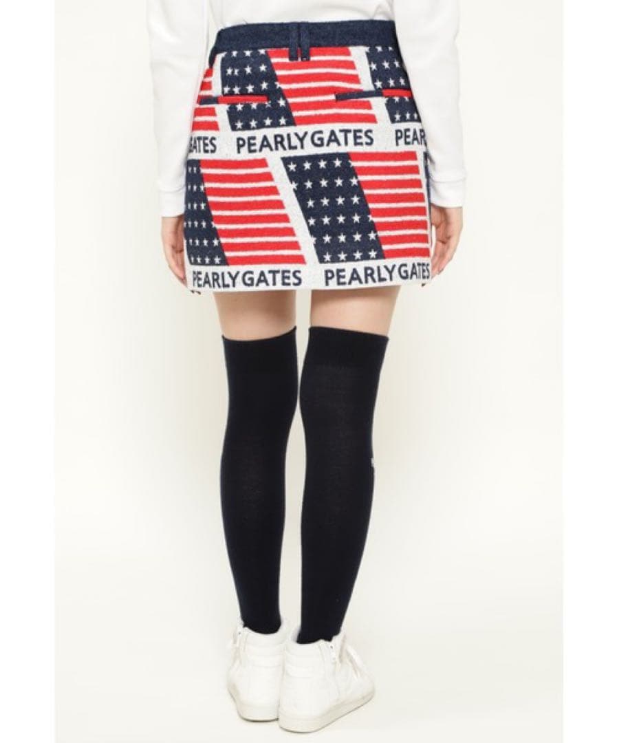 【美品】PEARLY GATES パーリーゲイツ 星条旗柄 スカート ペチコート