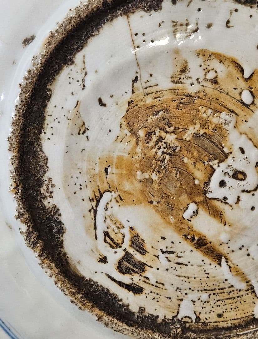 【本物保証❗️】中国古陶磁器　明朝末期　古染付　呉須皿　竹に牡丹に尾長鳥図　兜皿