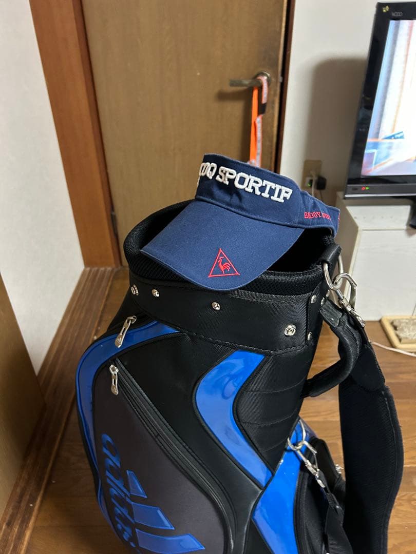 adidas ゴルフキャディバッグ 黒/青サイズ9.5