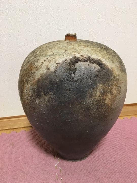 伊賀焼 井戸本青山作 人間国宝清水卯一師事 花瓶個展作品