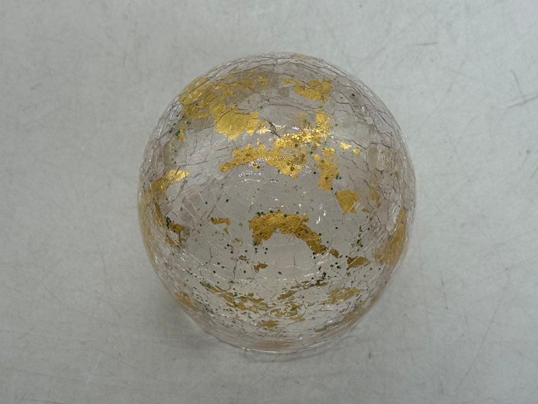 坂田甚内作　氷割金彩ガラスくいのみ2点　人気作家　送料込み250827