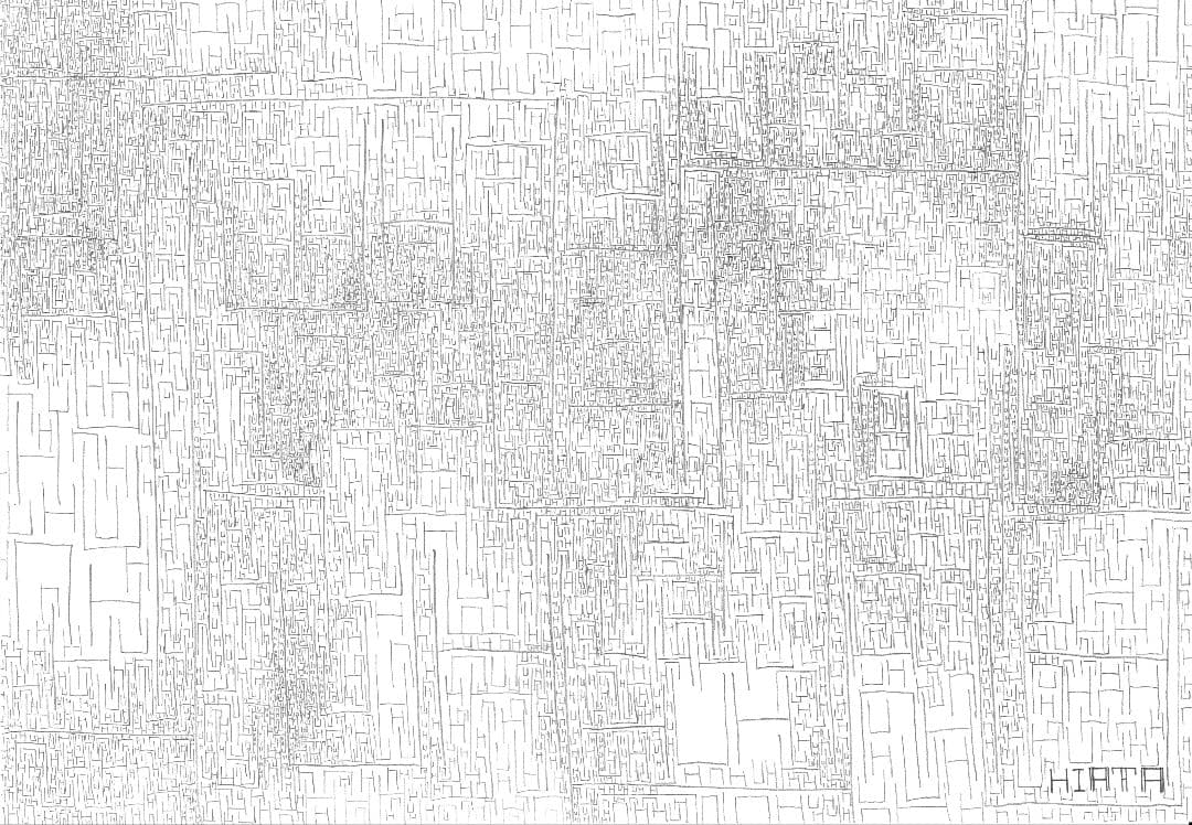 『Composition UH』 絵画・現代アート・鉛筆画・原画・額縁付