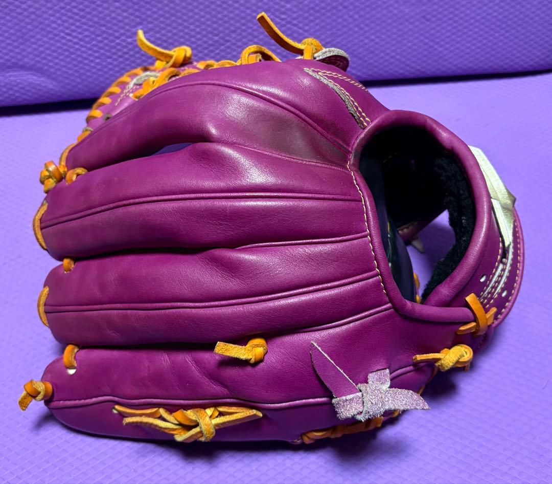 ミズノ　グローバルエリート　軟式　オーダー　グローブ　岸モデル　ラズベリー