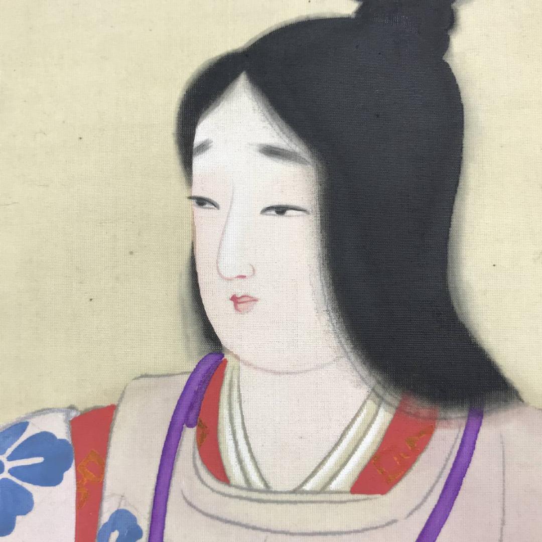 虹邨/舞姿図 美人図/美人画/掛軸/名家伝来/AE-241