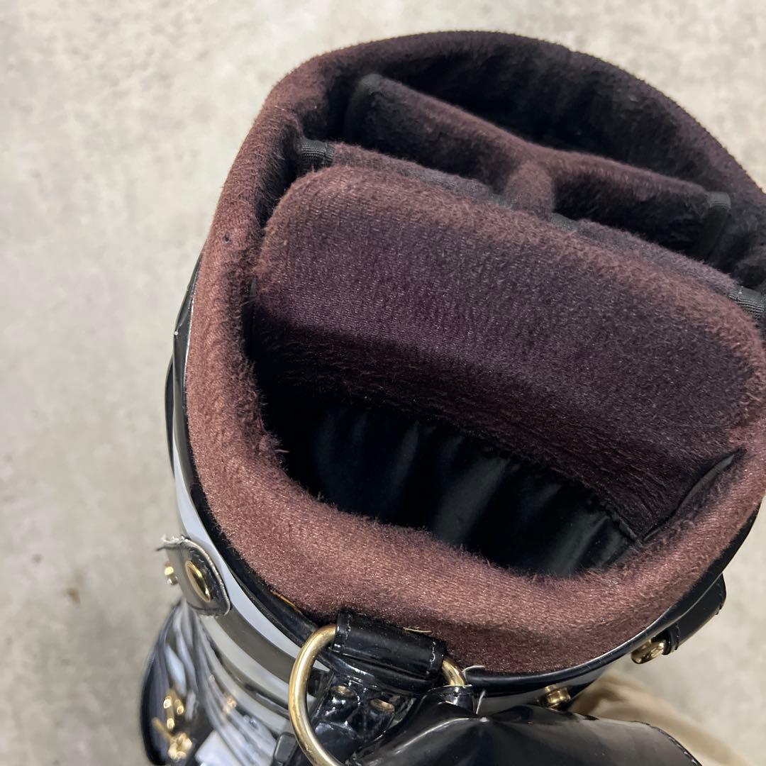 ムータマリン スタンド キャディバッグ 刺繍 エナメル ゴルフヘッドカバーセット