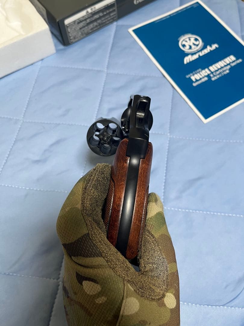 マルシンポリスリボルバーハーフチェッカー木製グリップ仕様ABS短銃身