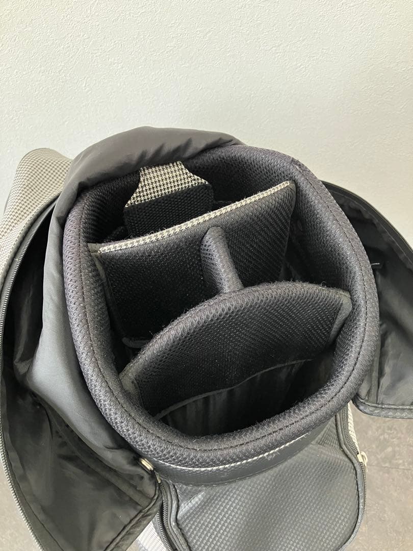 値下！XXIO ダンロップ　キャディバッグ スタンド型　千鳥柄　モノトーン　白黒