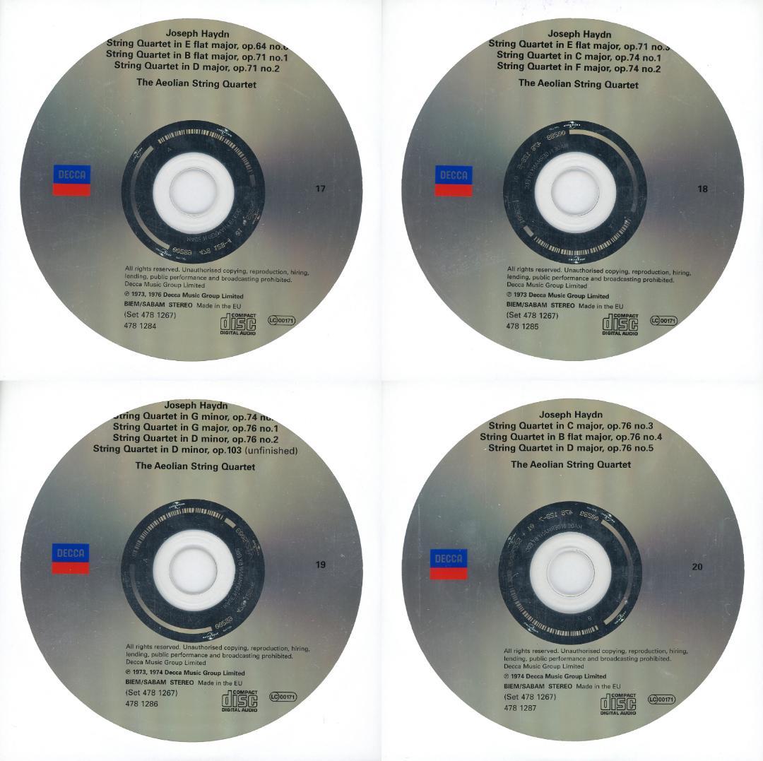 ハイドン弦楽四重奏曲全集 エオリアン四重奏団 22枚組