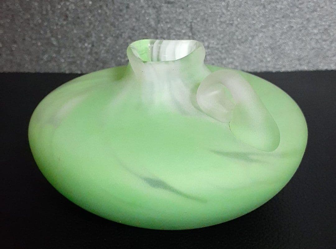 【真作保証❗】文化勲章受章作家　ガラス工芸界の重鎮【藤田喬平】作　手吹　花瓶