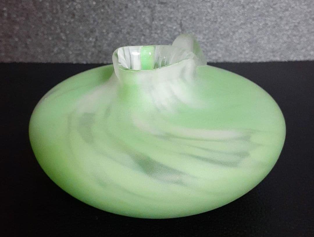 【真作保証❗】文化勲章受章作家　ガラス工芸界の重鎮【藤田喬平】作　手吹　花瓶