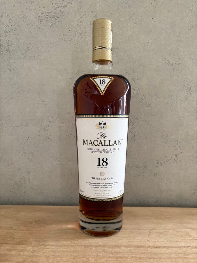 マッカラン 18年 シェリーオークカスクウイスキー 2023年リリース　希少年