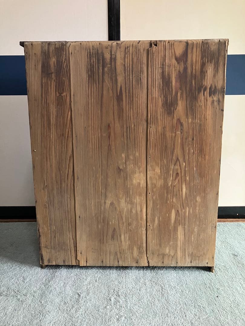 レトロ商品　木製彫刻入り　中型下駄箱　傘入れ　アンティーク家具