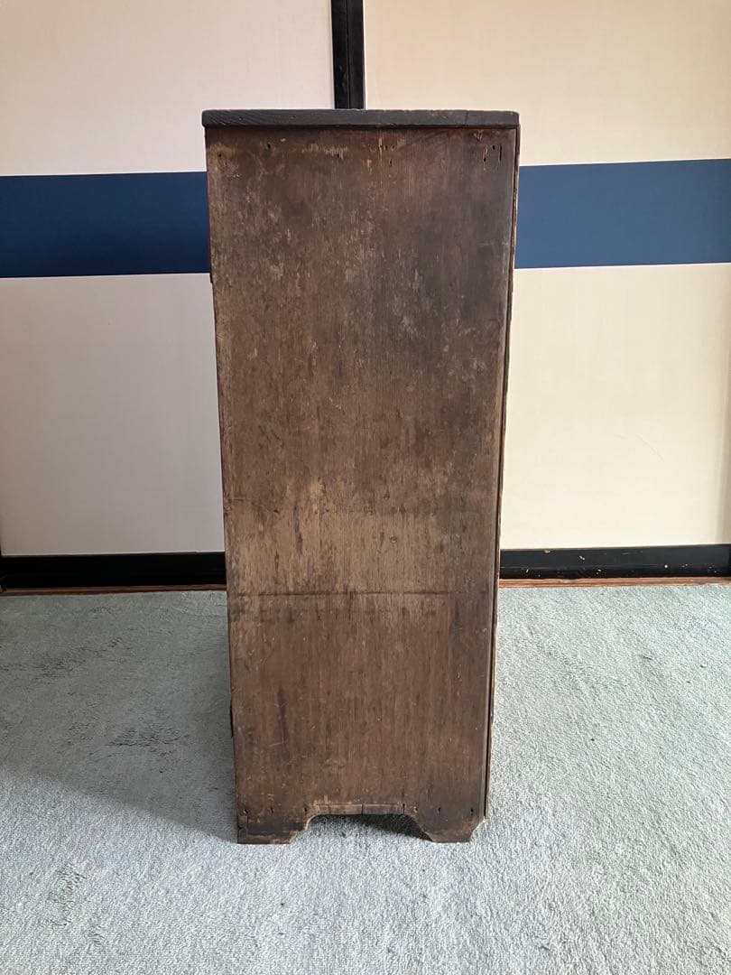 レトロ商品　木製彫刻入り　中型下駄箱　傘入れ　アンティーク家具