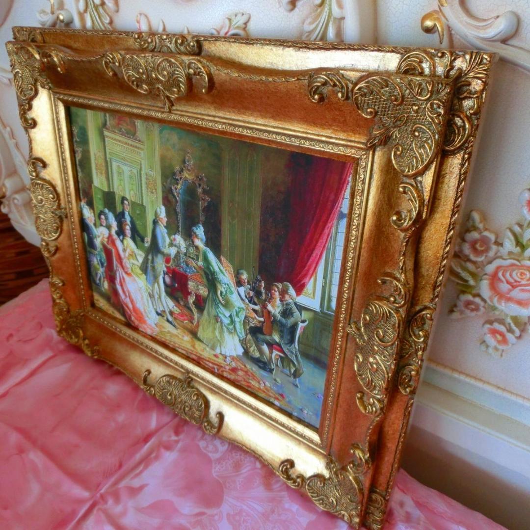 中世ヨーロッパ貴族を描いた額絵 2種よりお選び下さい。A・B