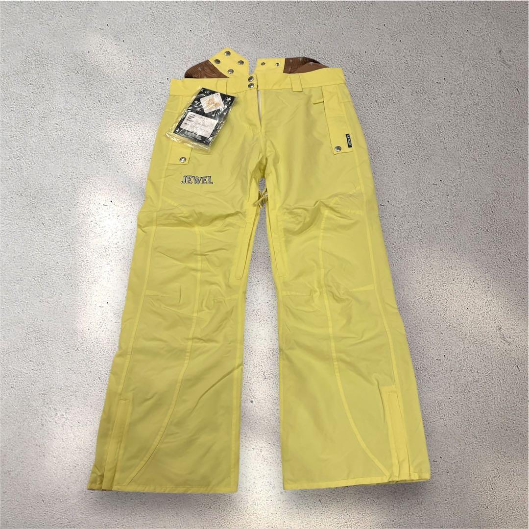 【美品】スノーウェア レディース ゼブラ柄ジャケット イエローパンツ 2点セット