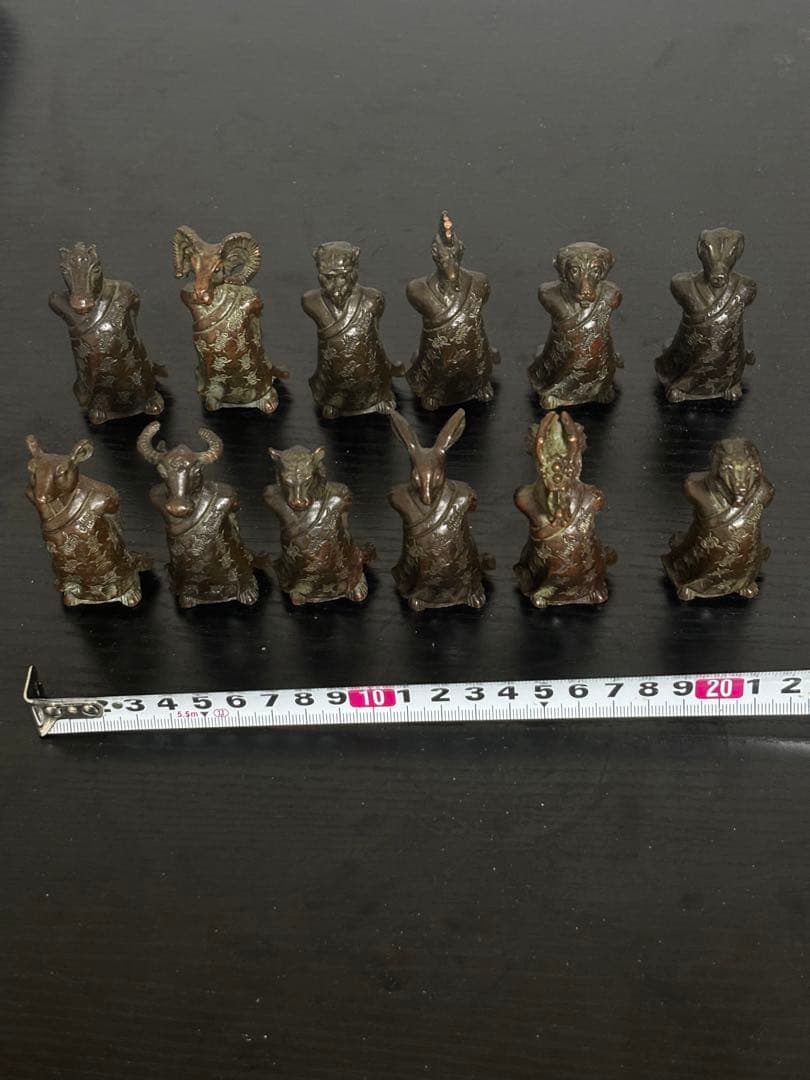 銅製品　十二支 金属製彫刻 12体セット
