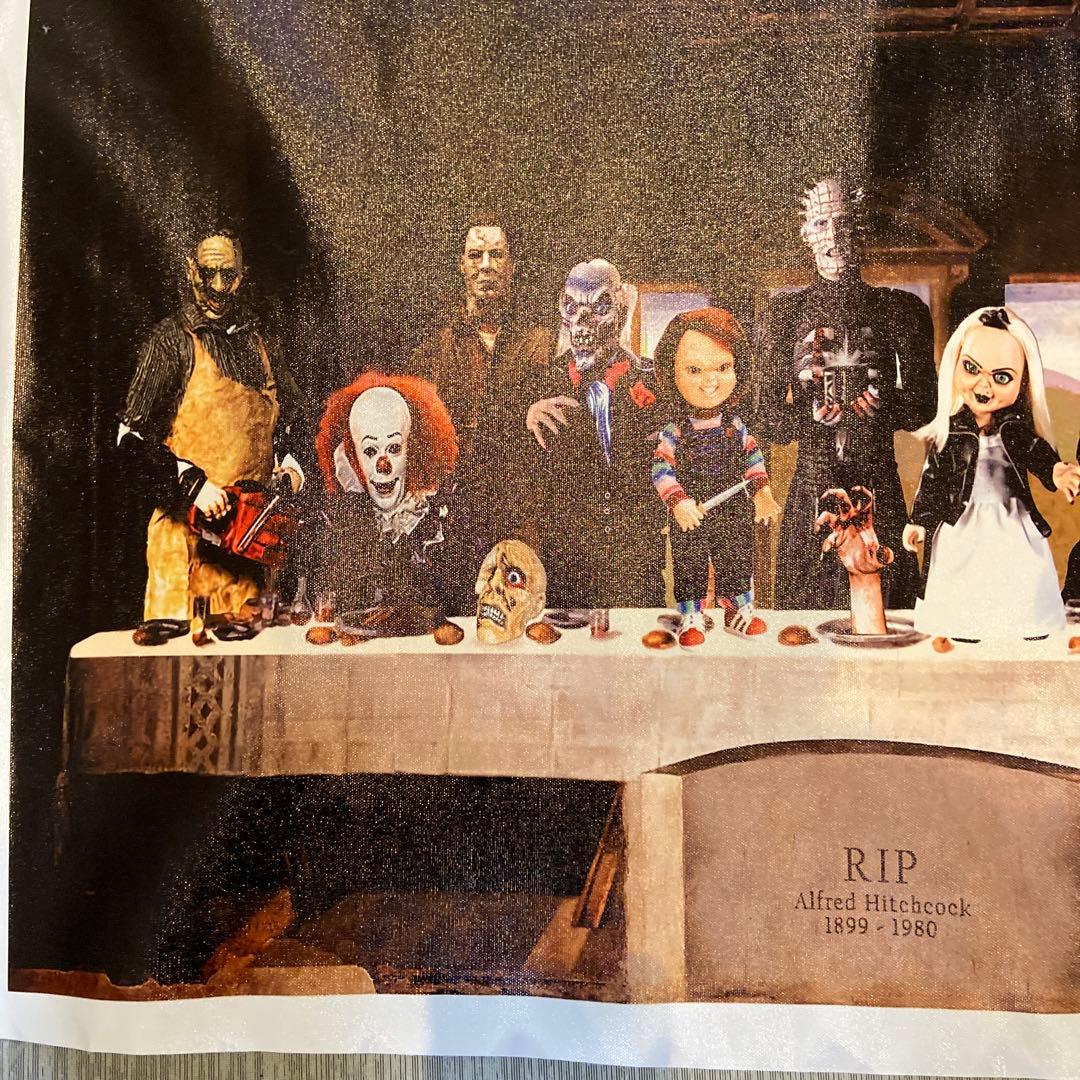 海外有名ホラー映画　全員集合布ポスター　ジェイソン　チャッキー　フレディ