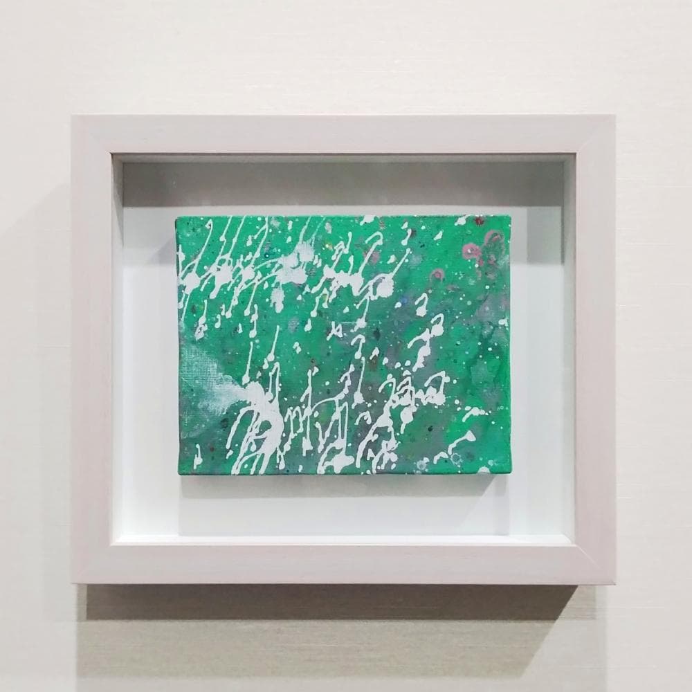 内野隆文　リズム　絵画　抽象画　キャンバス　F0号　現代アート　美術　額縁　真作