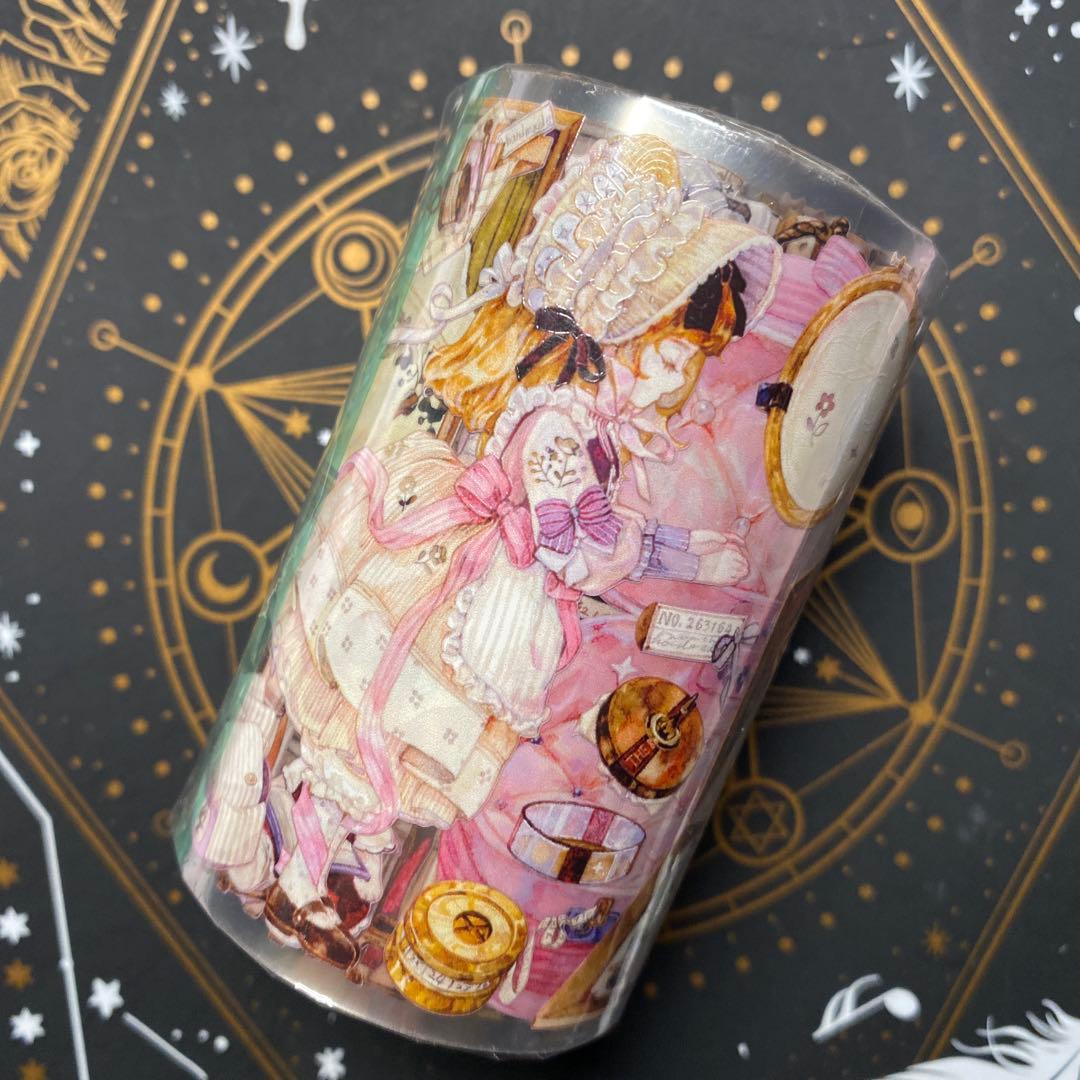 【V】海外　10m巻　貝殻光マスキングテープ　人物系/装飾系