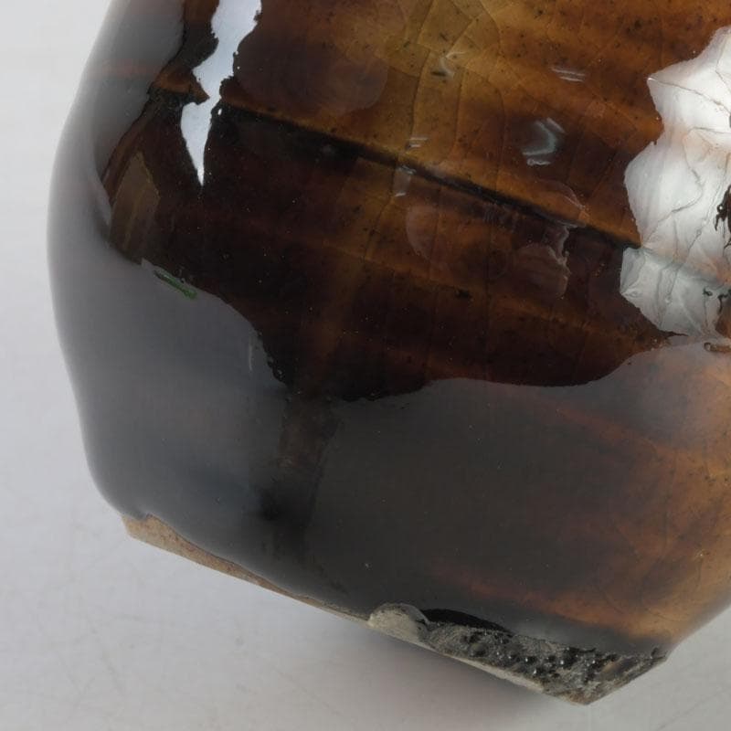 茶道具　瀬戸焼　達郎作　茶入　仕覆付　共箱　V　9689