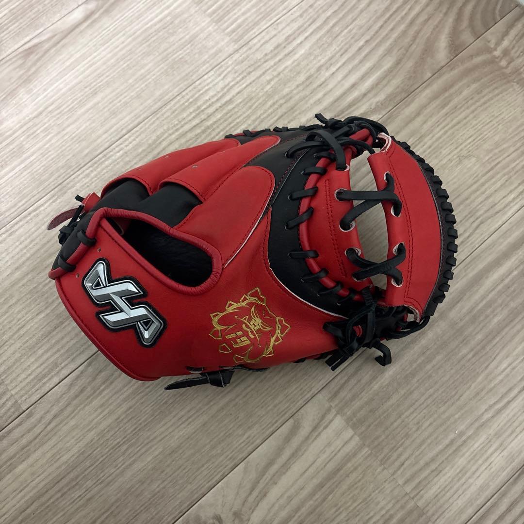 ハタケヤマキャッチャーミット 軟式 PRO-M62 レッド/ブラック グローブ