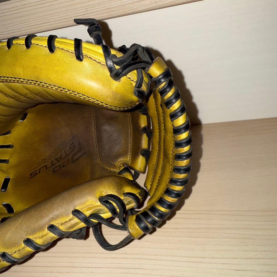 【ZETT / ゼット】硬式キャッチャーミット　イエロー