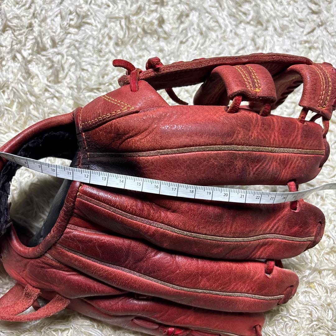 美津和 ミツワタイガー 少年軟式 野球グローブ 左投げ 赤 レッド 小指2本入可