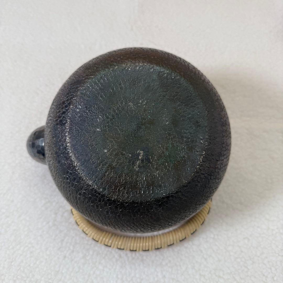 秀峯堂造 茶道具 銀いぶし仕上げ 急須