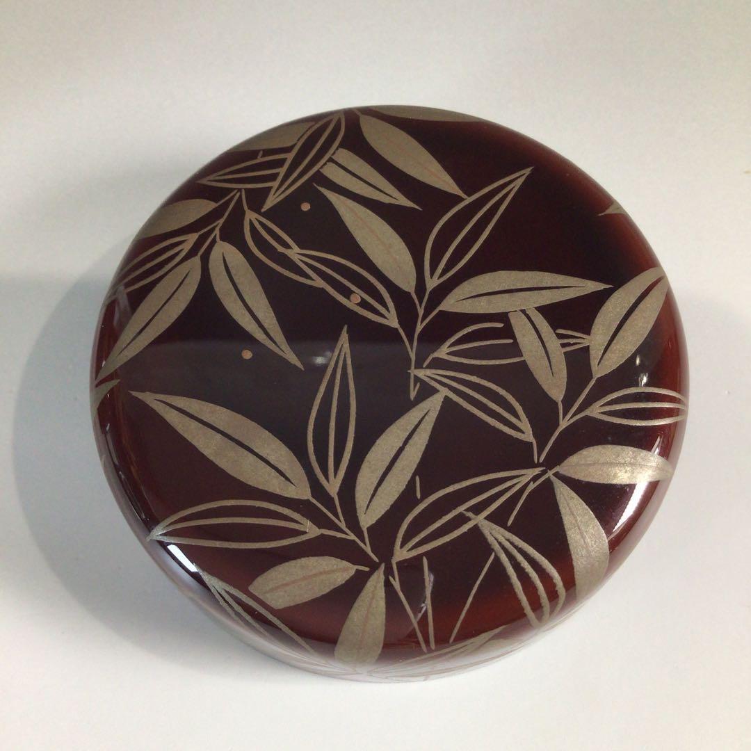 Ｐ６２９　棗　『吉田一峰作』『溜塗』『惺斉好』『笹蒔絵』『中棗』　共箱　茶道具